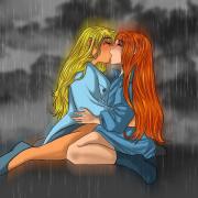 Pauline et angelique rain kiss